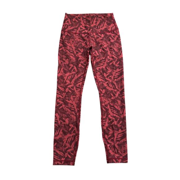 Lululemon pink & maroon floral leggings size 6 - Picture 1 of 9